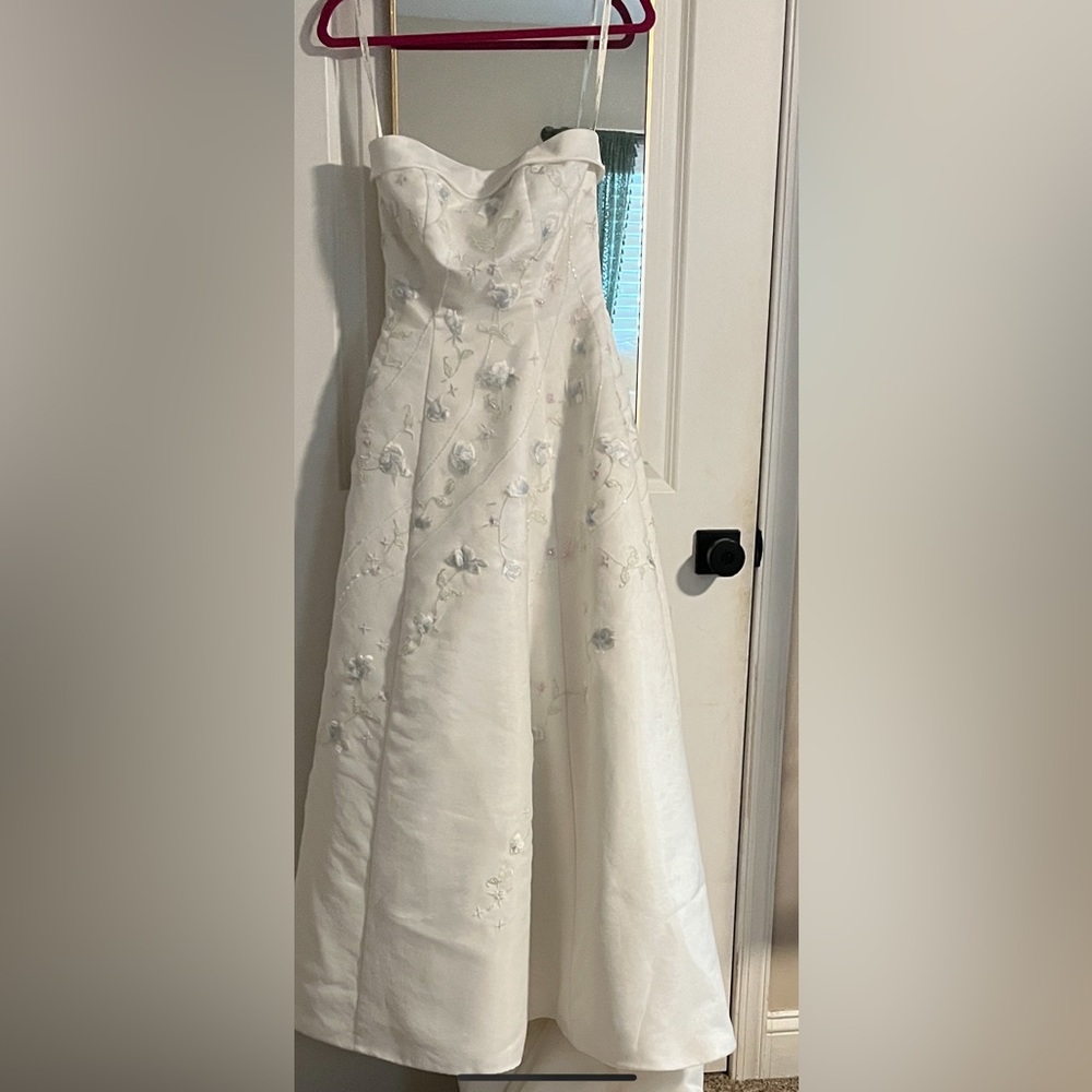 Elegant Floral Embroidered White Dress